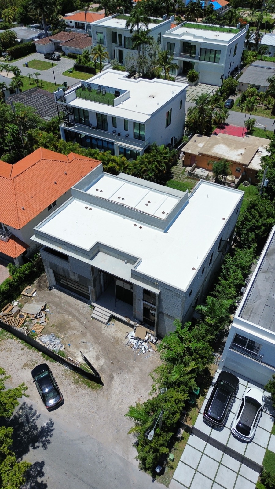 Commercial roofing service project by Apex Roofing Solutions.